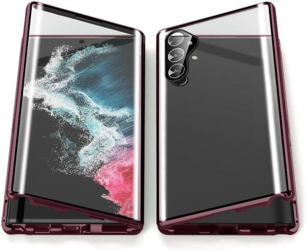 Samsung Galaxy A14 5G Case 360 Full Body Protect Double Sided Glass Bumper Red
